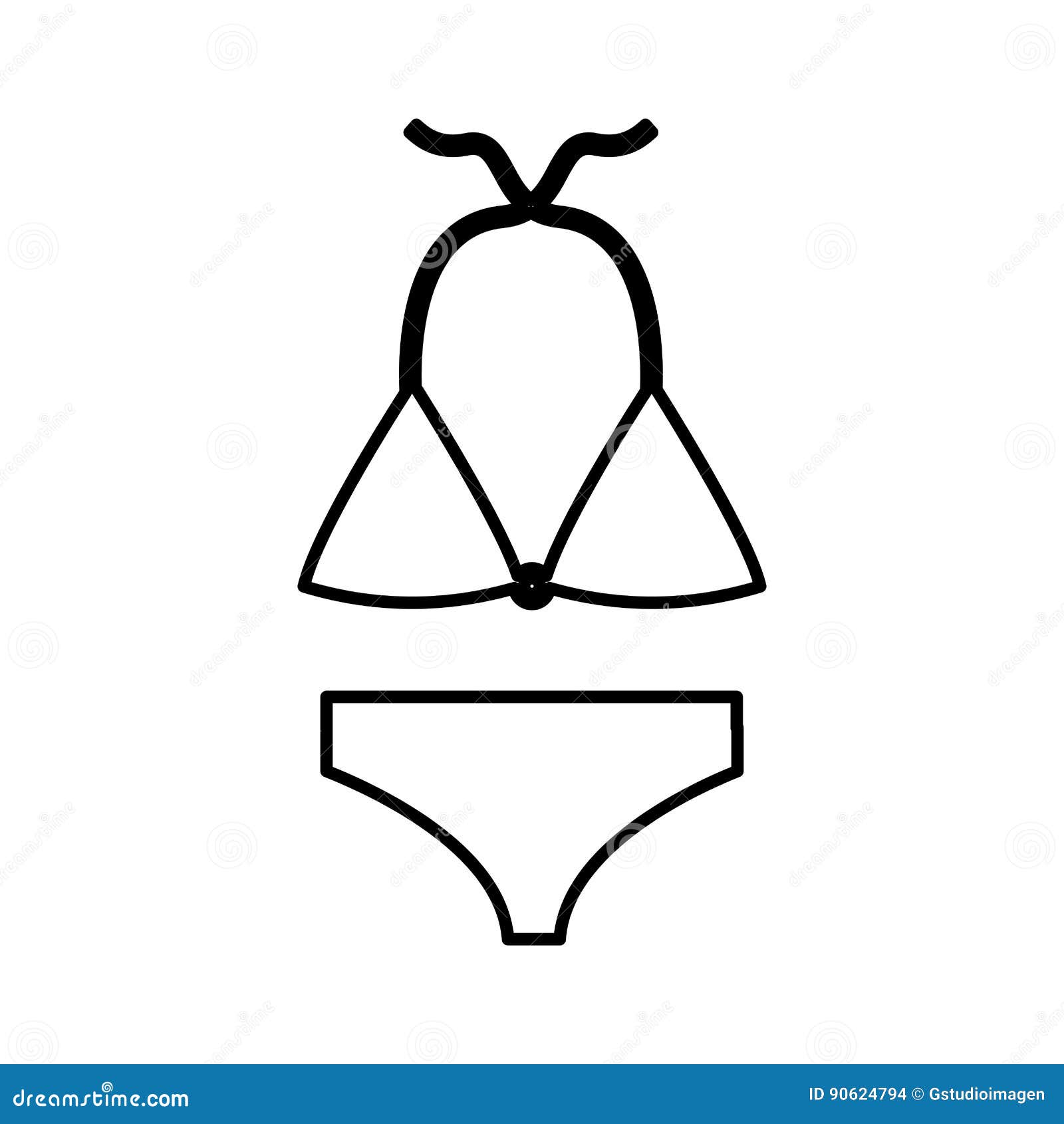 Female Swimwear Isolated Icon Stock Vector Illustration of sketch