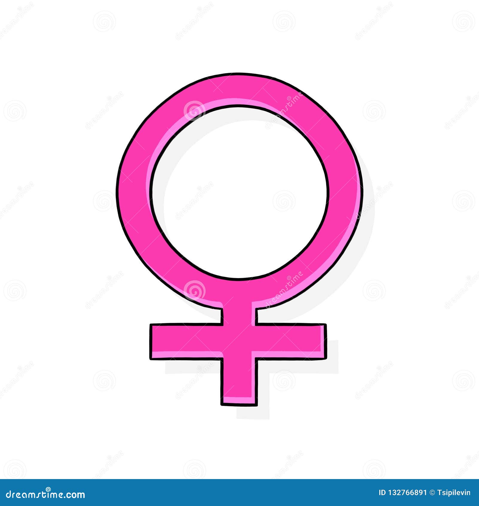 Female gender symbol stock vector. Illustration of color - 108192473
