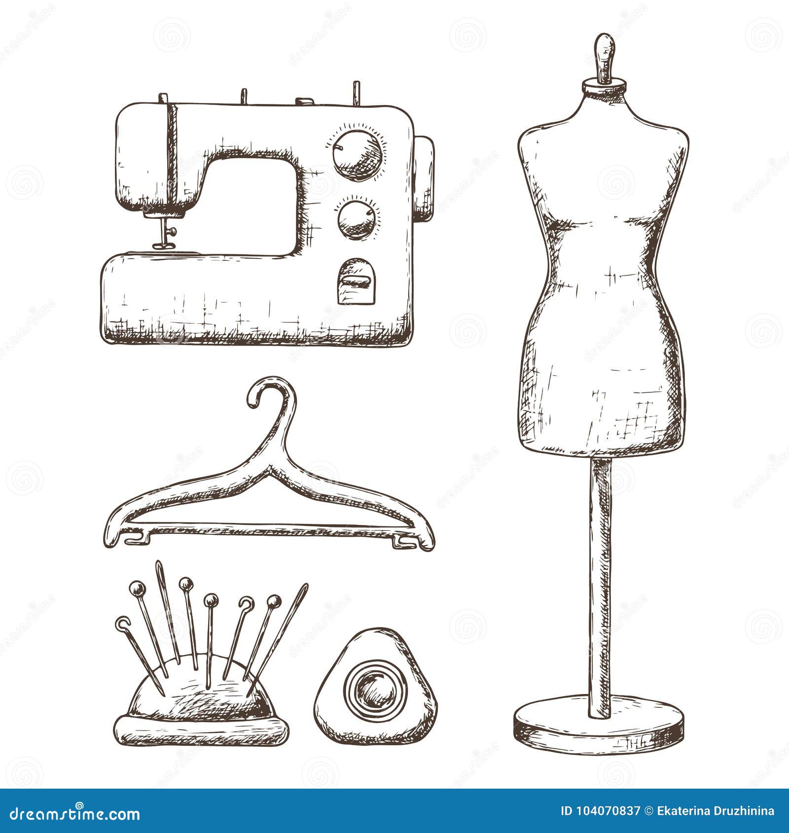 Accessories for needlework stock vector. Illustration of household ...