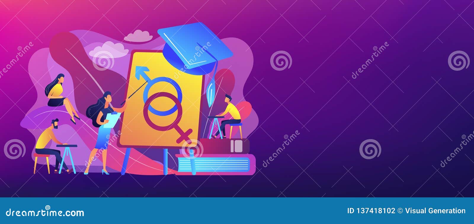 Sexual Education Concept Banner Header Stock Vector Illustration Of