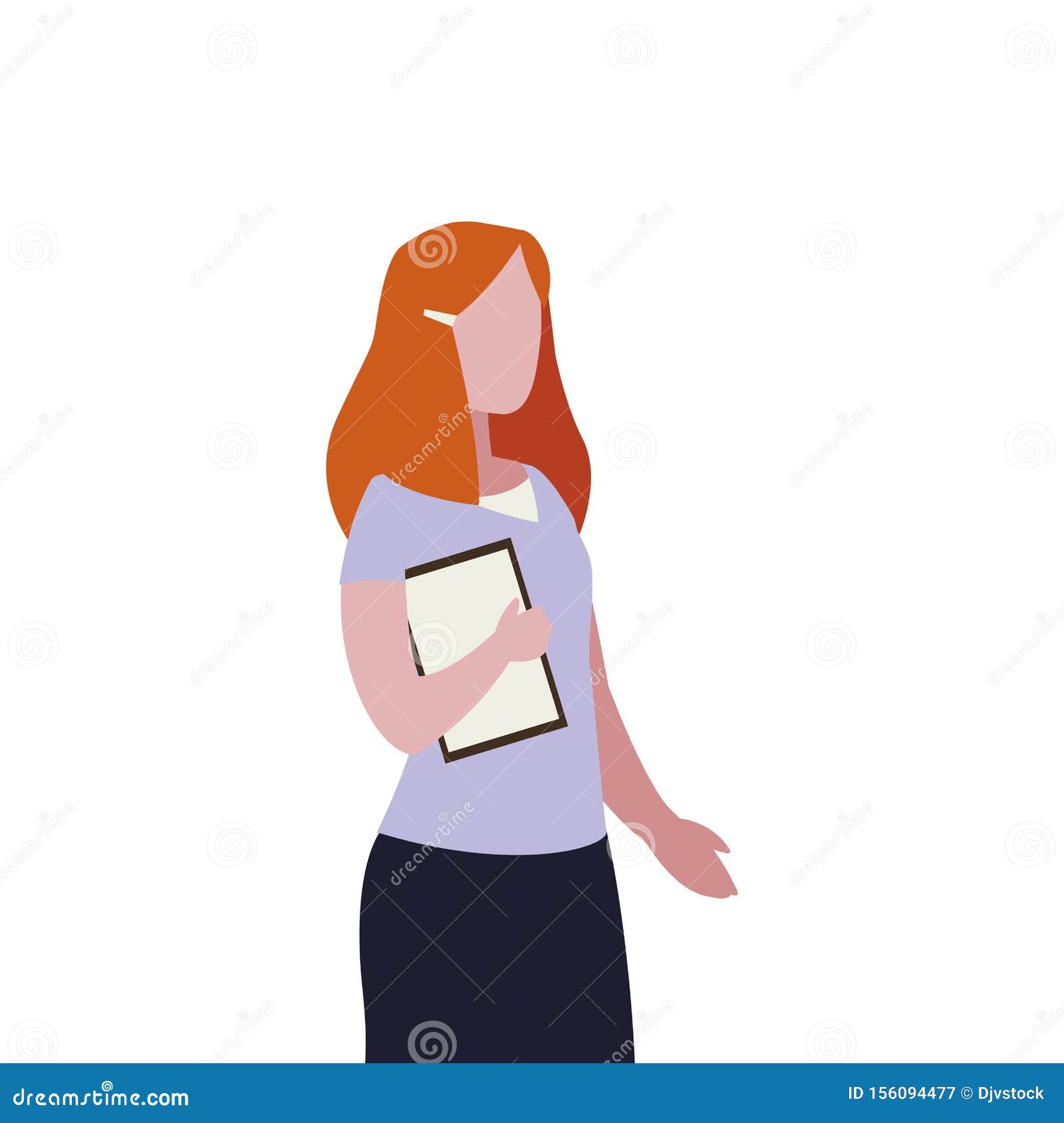 Female Teacher with Checklist Stock Illustration - Illustration of ...