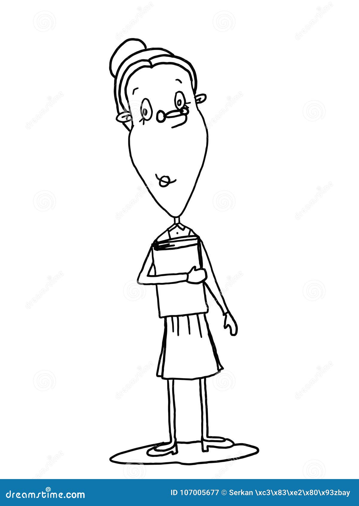 Female Teacher Illustration Cartoon Drawing and White Background and White  Background Stock Illustration - Illustration of school, background:  107005677