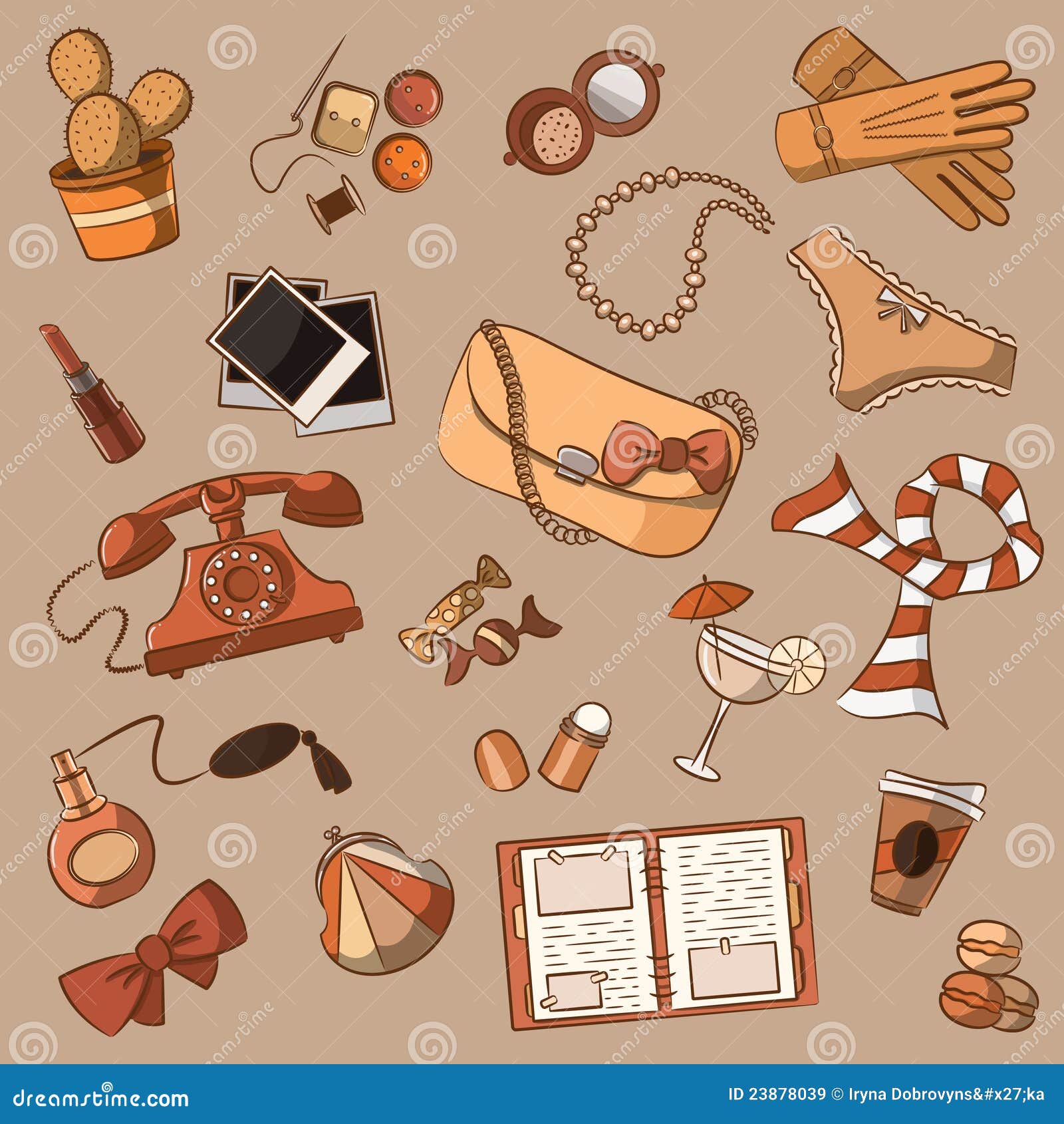 Female Things Vintage Style Stock Vector Illustration of girl