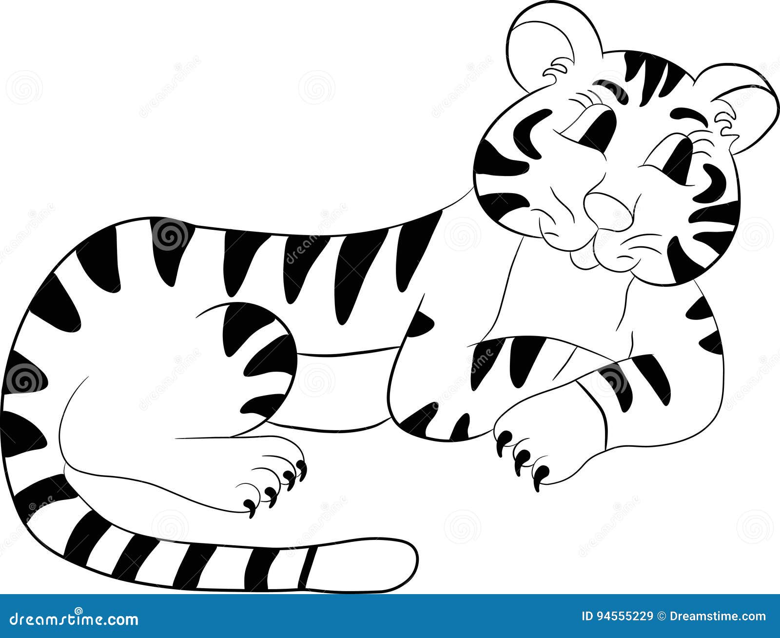 Female tiger stock vector. Illustration of lying, claws ...