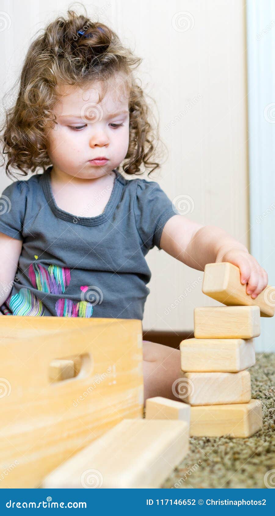 Female Toddler Building Blocks Stock Photo - Image of empowerment, blocks:  117146652