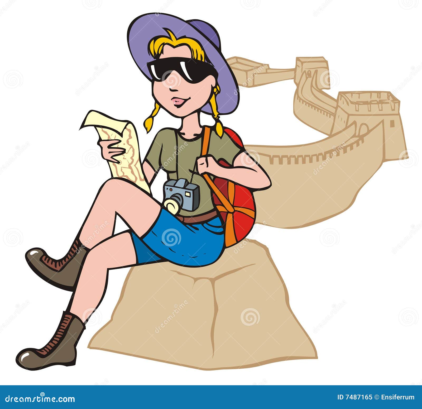 female tourist clipart