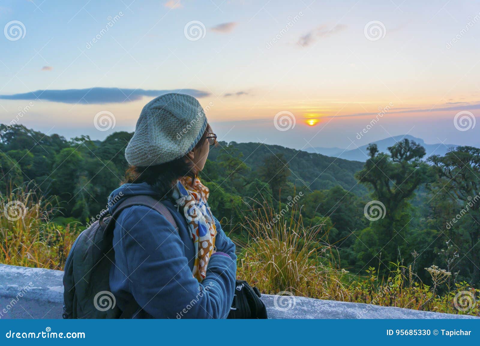 tourist at morning