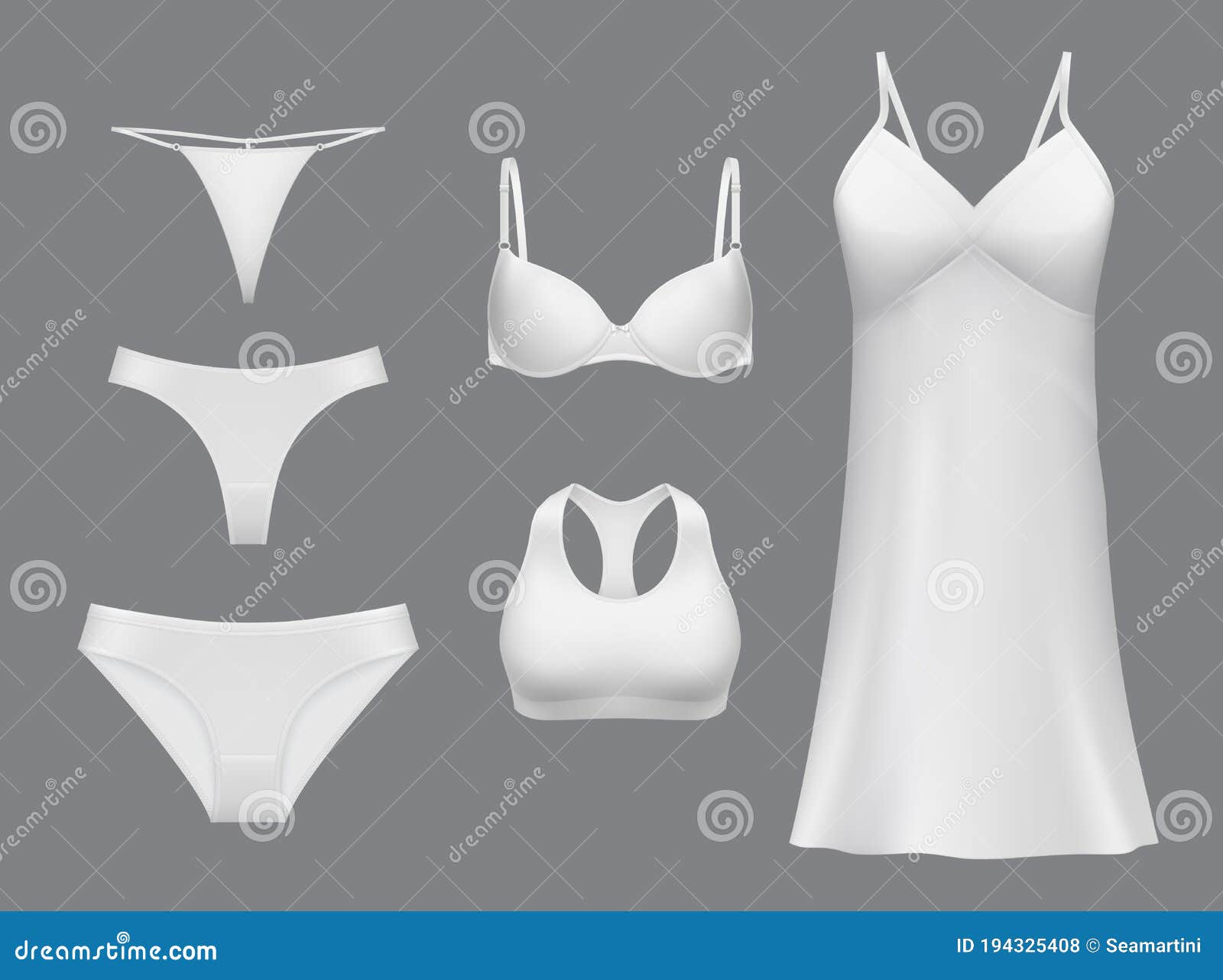 Female Underwear Vector Mockup, Isolated Lingerie Stock Vector -  Illustration of lady, modern: 194325408