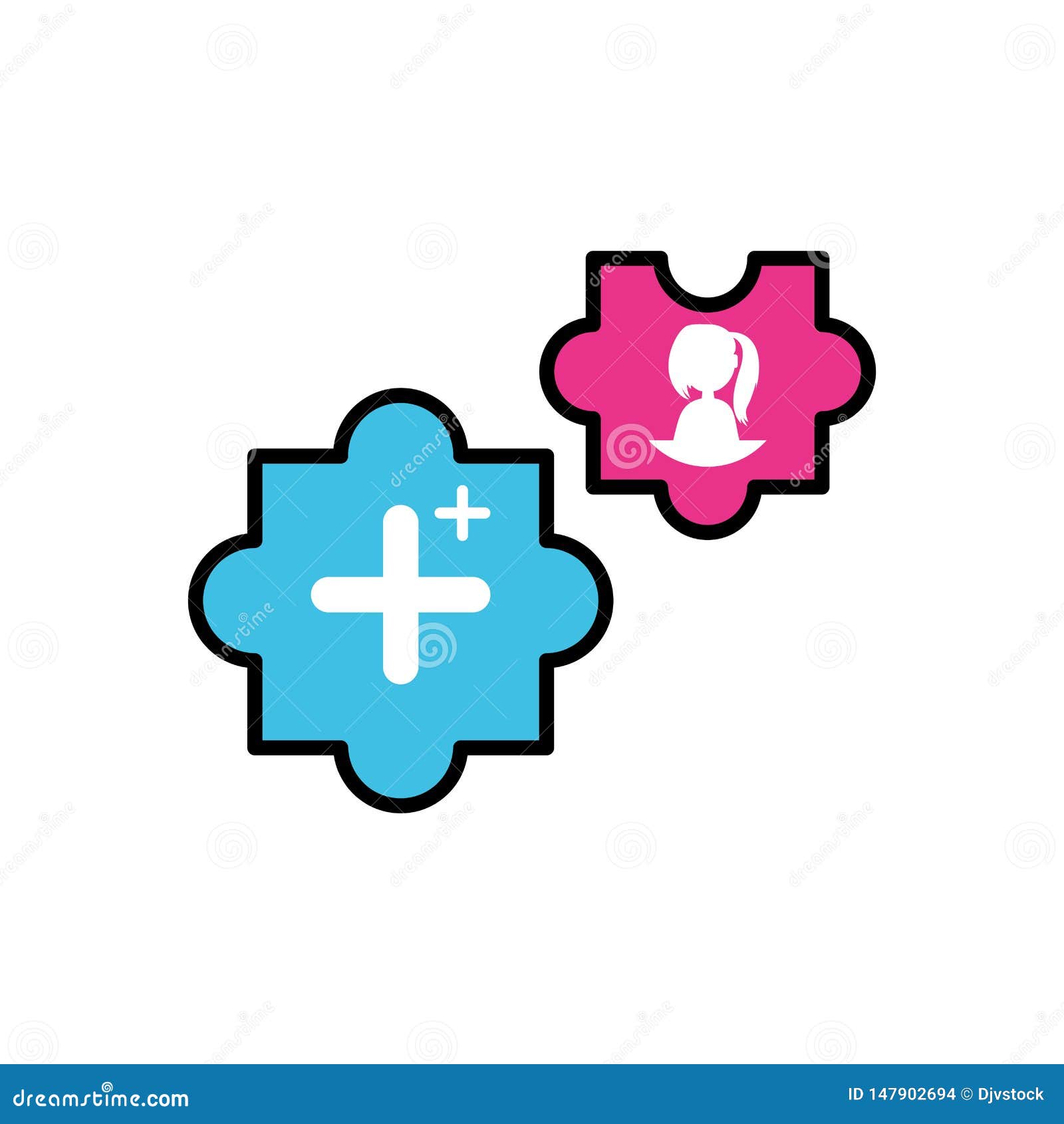 female user account with pluss add 
