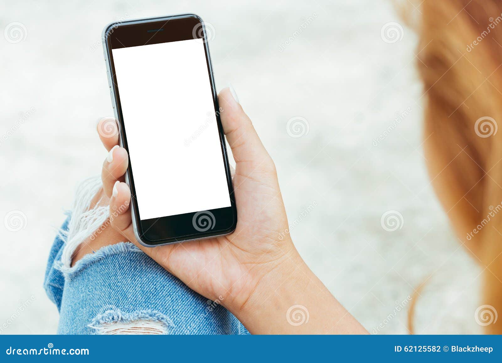 Female Using Phone White Screen Display Stock Photo Image of cellphone, iphone6 62125582