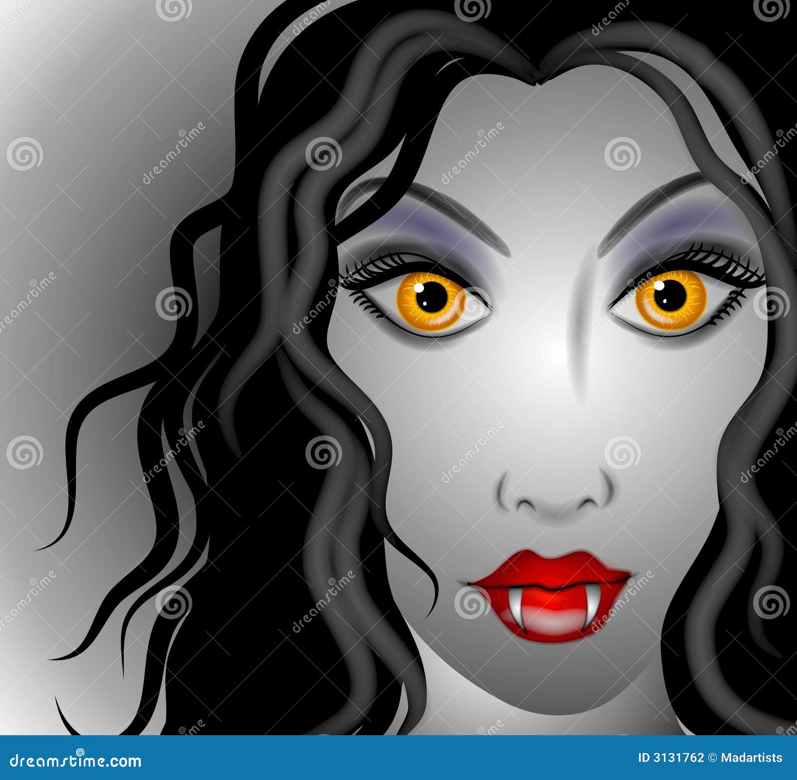 Female Vampire Face stock illustration. Illustration of colored - 3131762