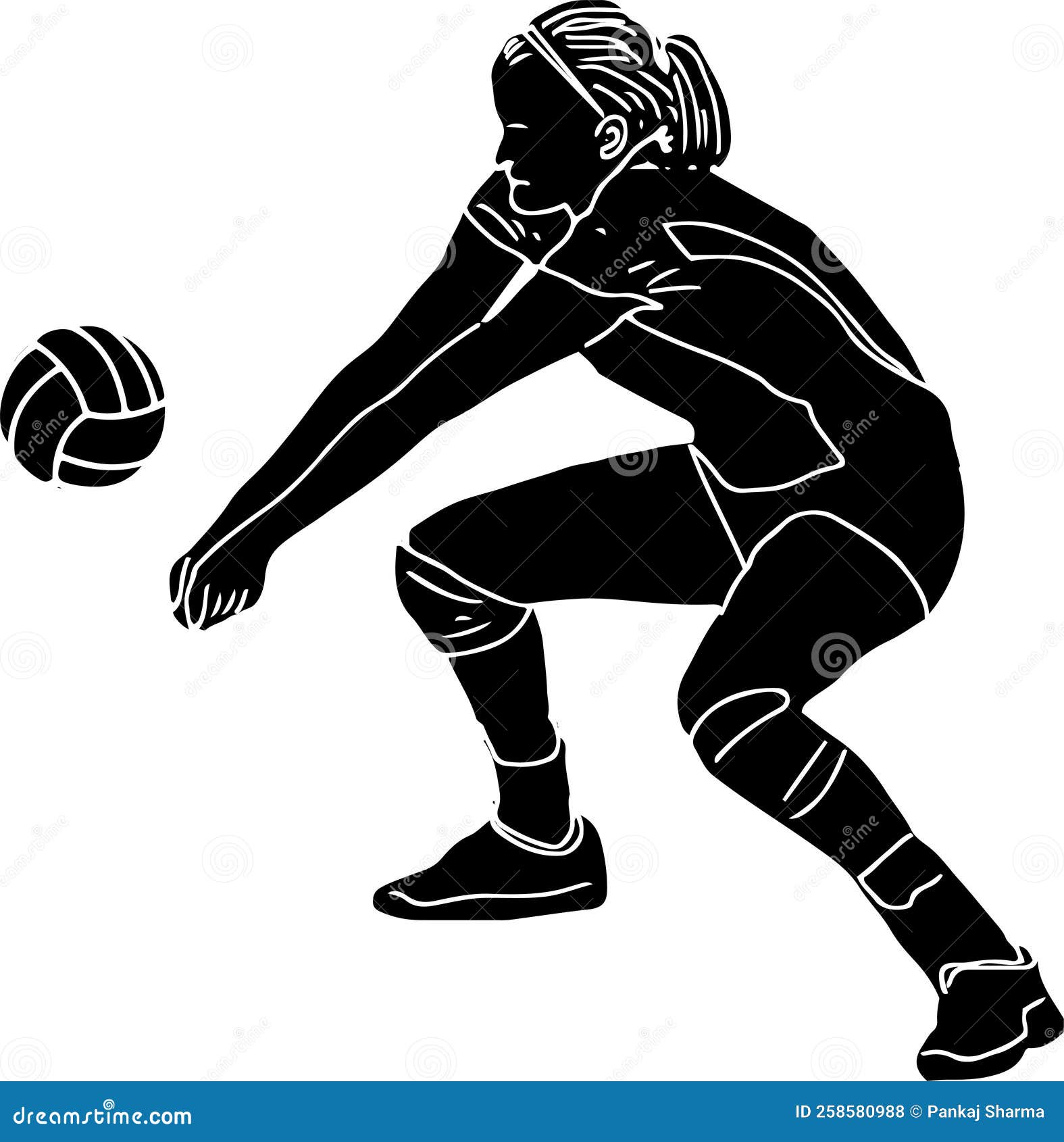 Female Volleyball Player Silhouette, Woman Volleyball Player Stock ...