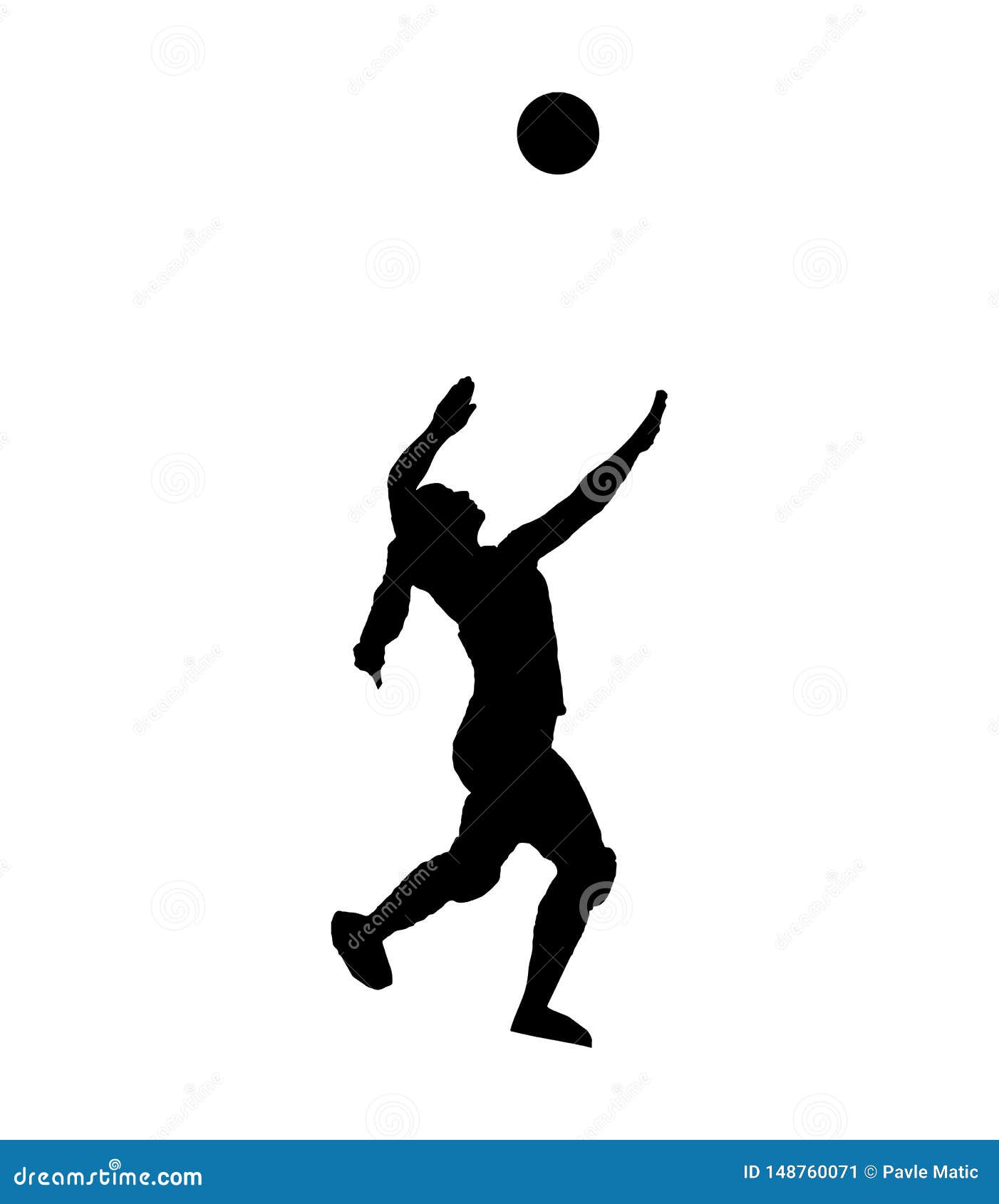 Silhouette Of Volleyball Player. Vector Illustration. | CartoonDealer ...