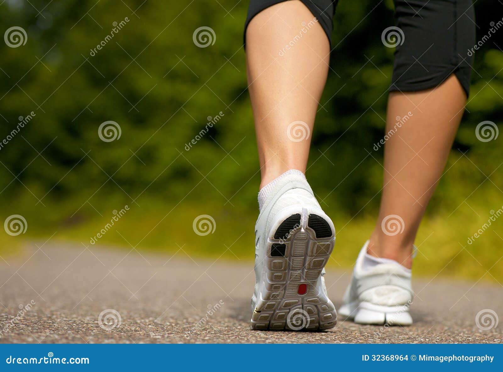 Female Walking Outdoors in Running Shoes Stock Photo Image of athlete