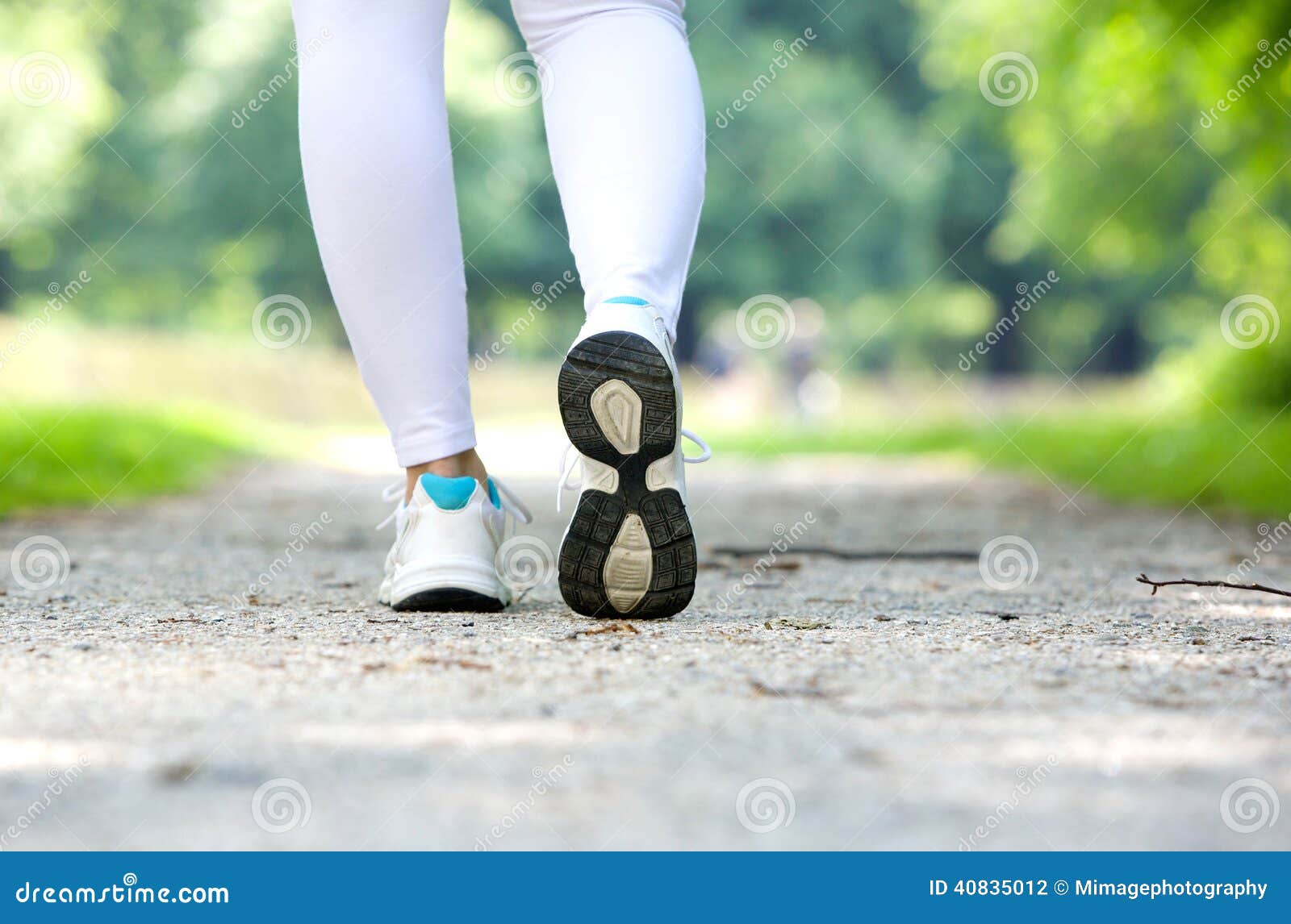 Female Walking in Running Shoes Outdoors Stock Photo Image of park