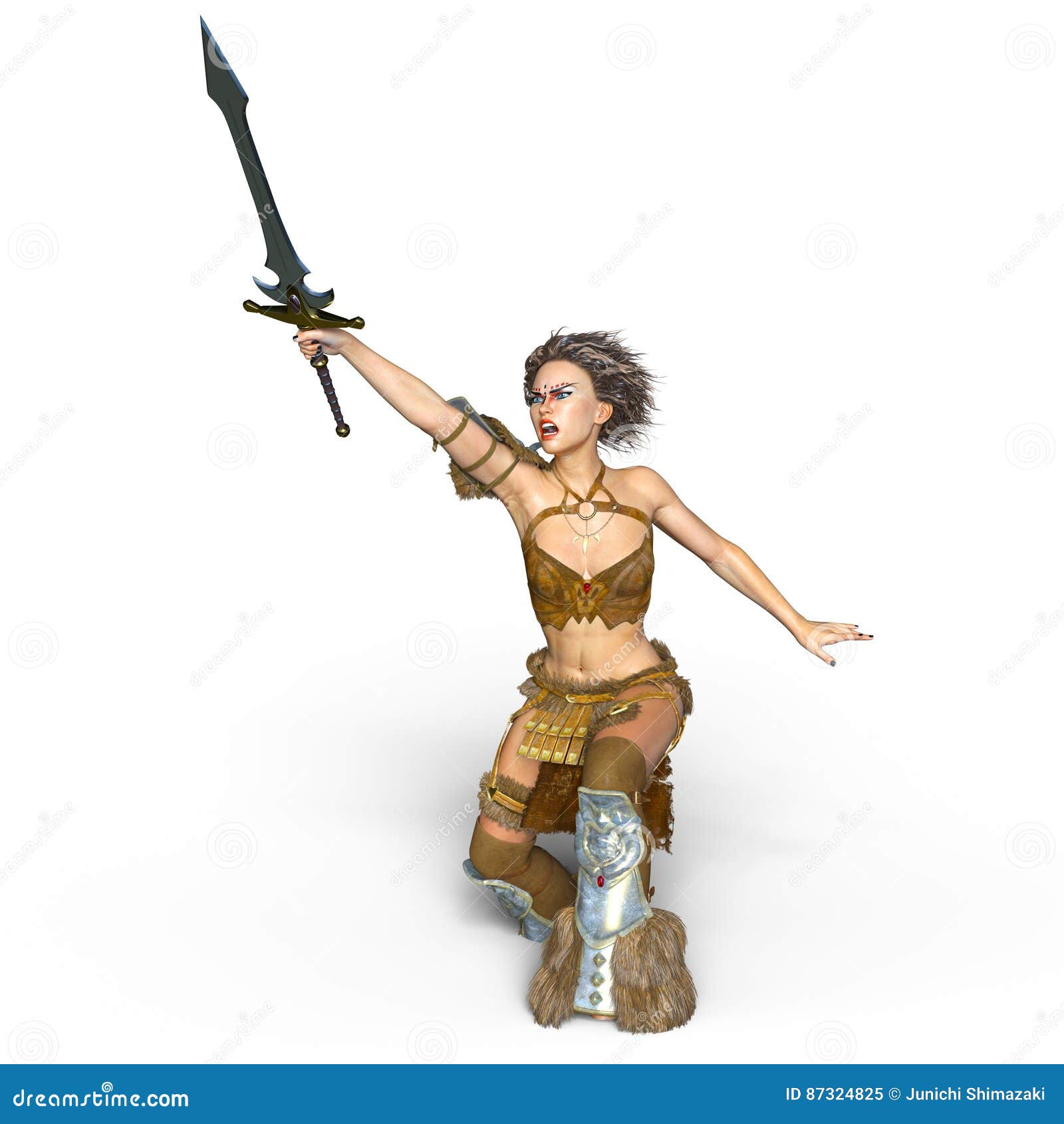 Female warrior stock illustration. Illustration of white 87324825