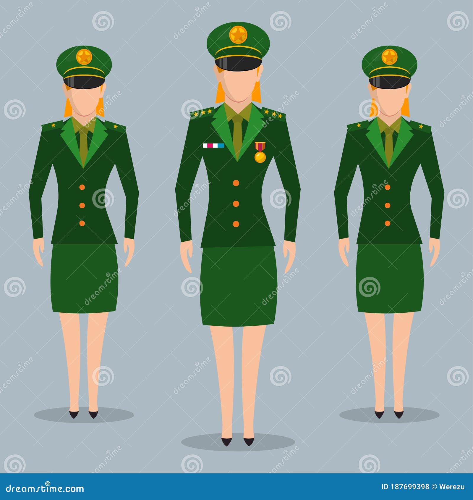 Uniform military women Stars and