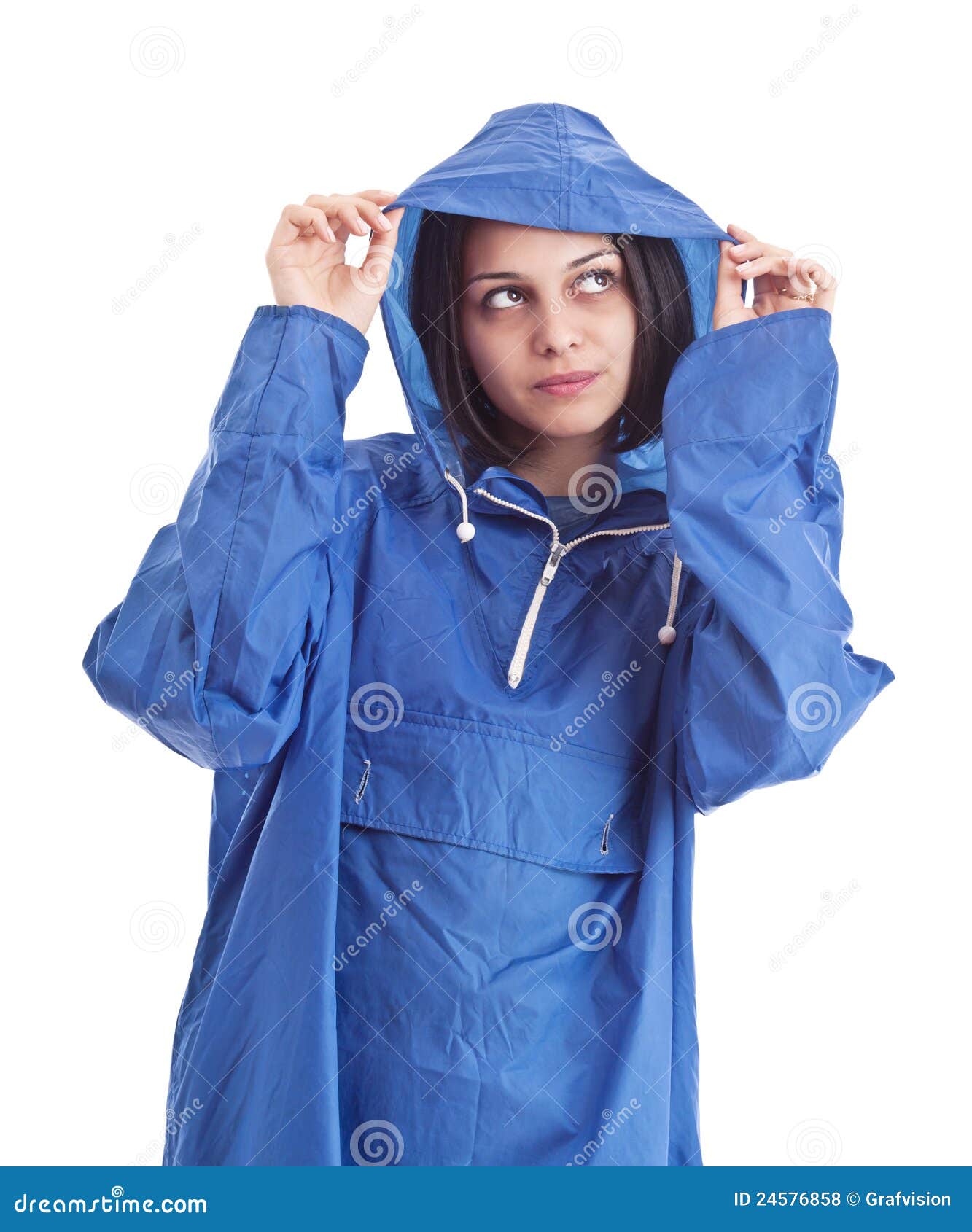 Female wearing raincoat stock photo. Image of prepare 24576858
