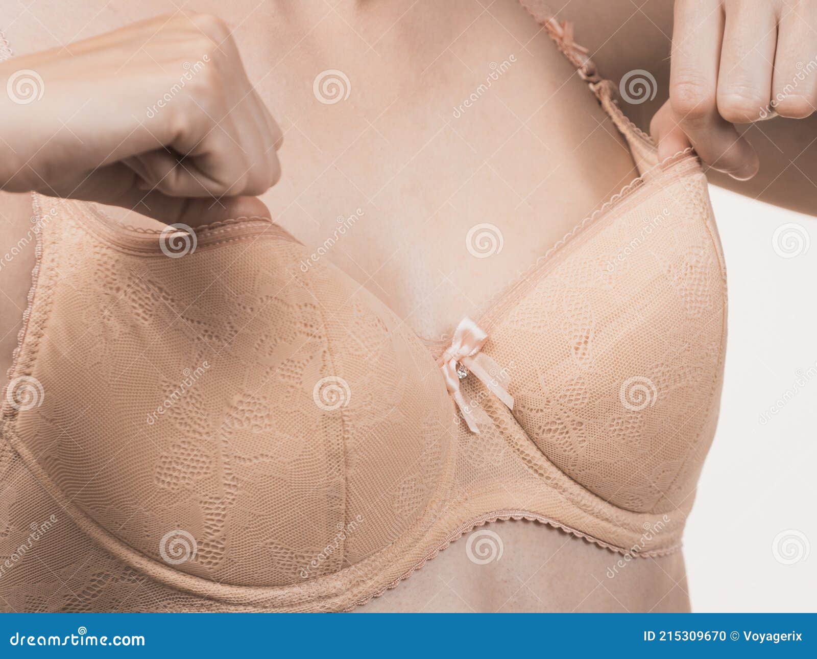 Female Wearing Too Big Bra, Wrong Size Stock Photo - Image of