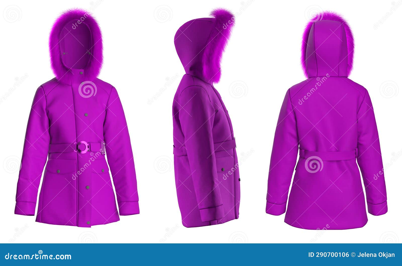 Female Winter Jacket stock illustration. Illustration of front 290700106