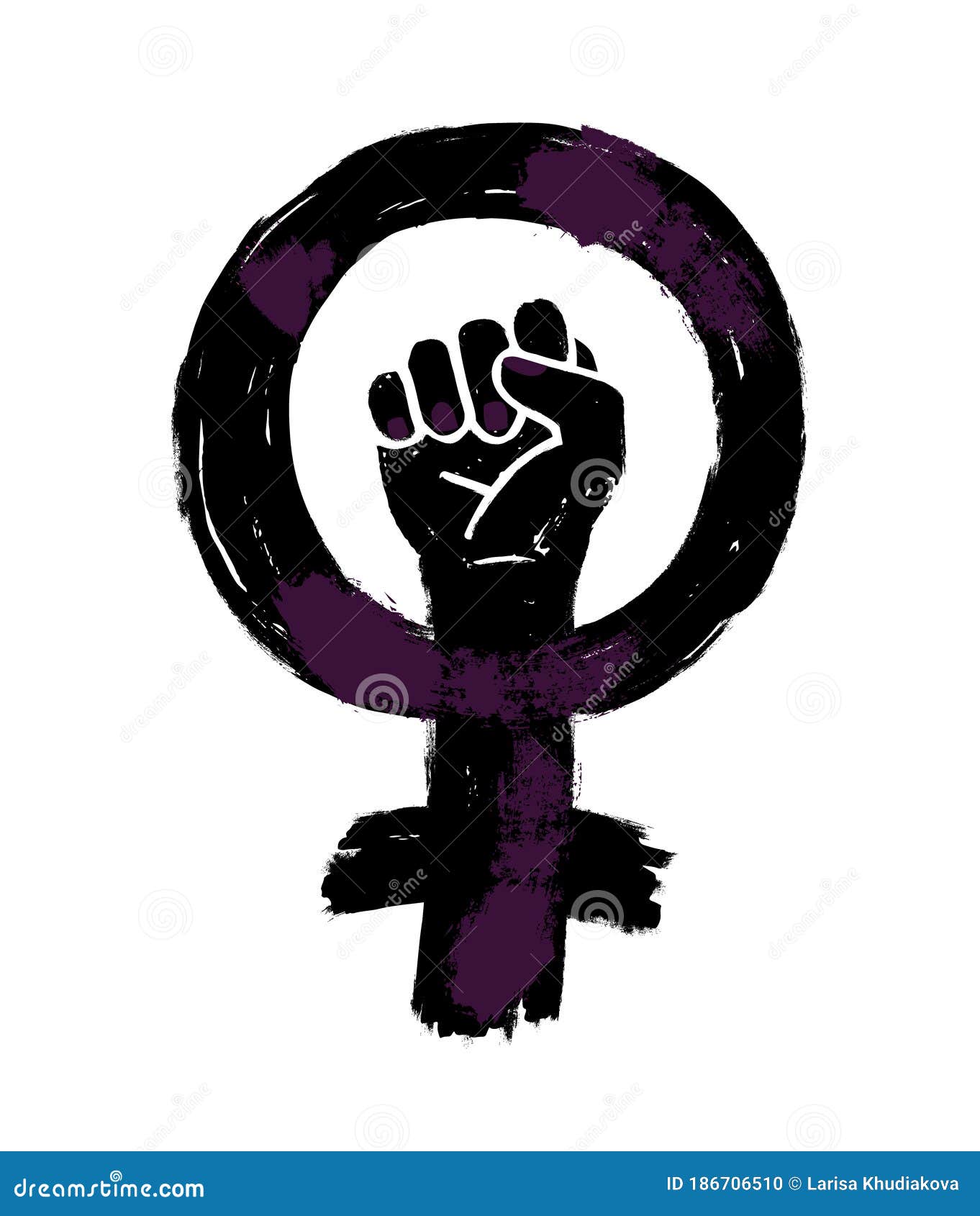 Super Woman. Symbol of female power, woman rights, protest, feminism.  Vector. Stock Vector