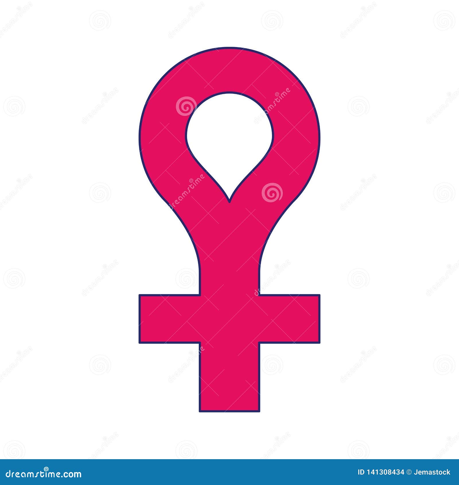 Female Woman Gender Symbol Stock Vector Illustration Of