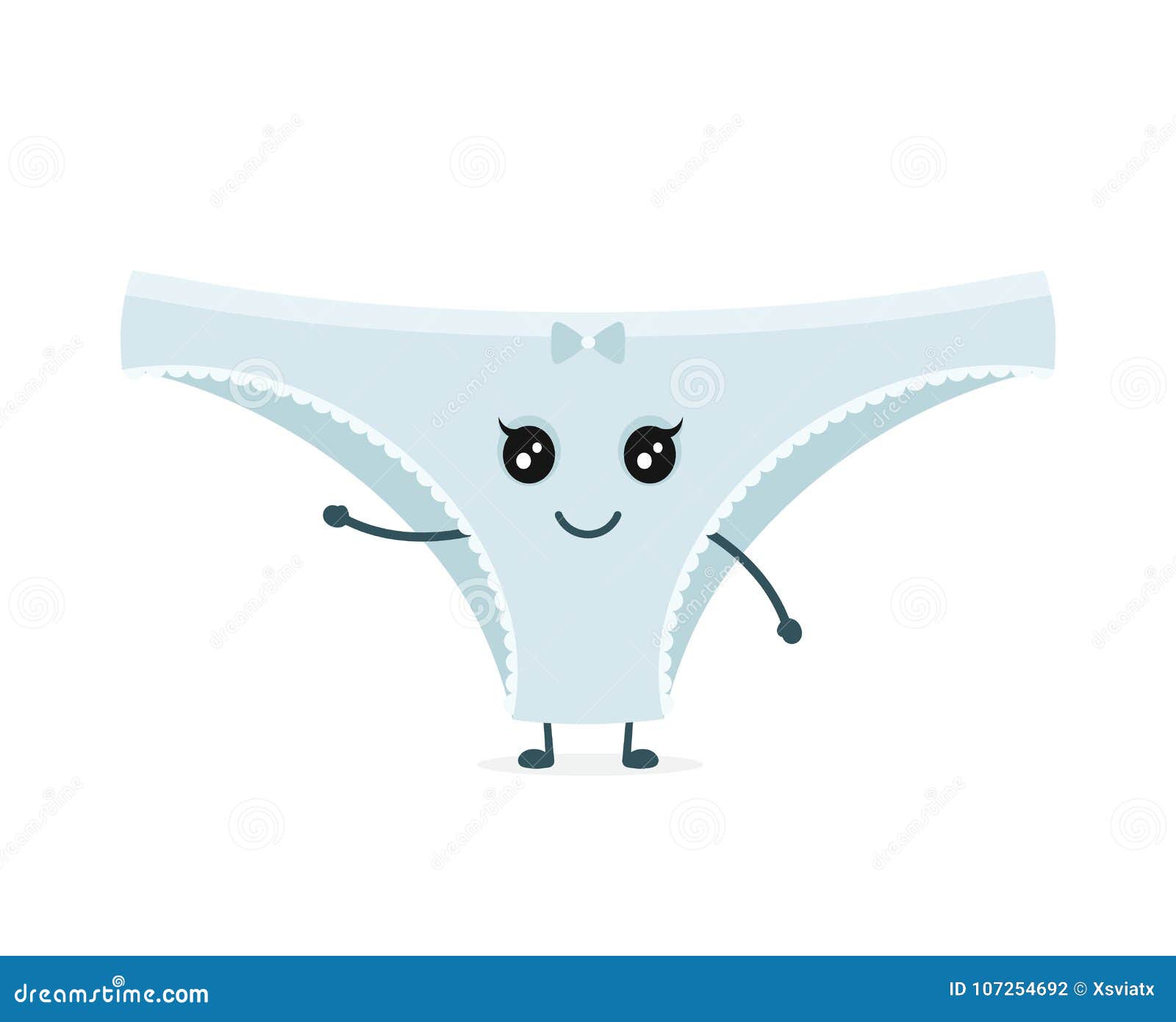 Female Woman Lady Cute Smiling Funny Panties Stock Vector