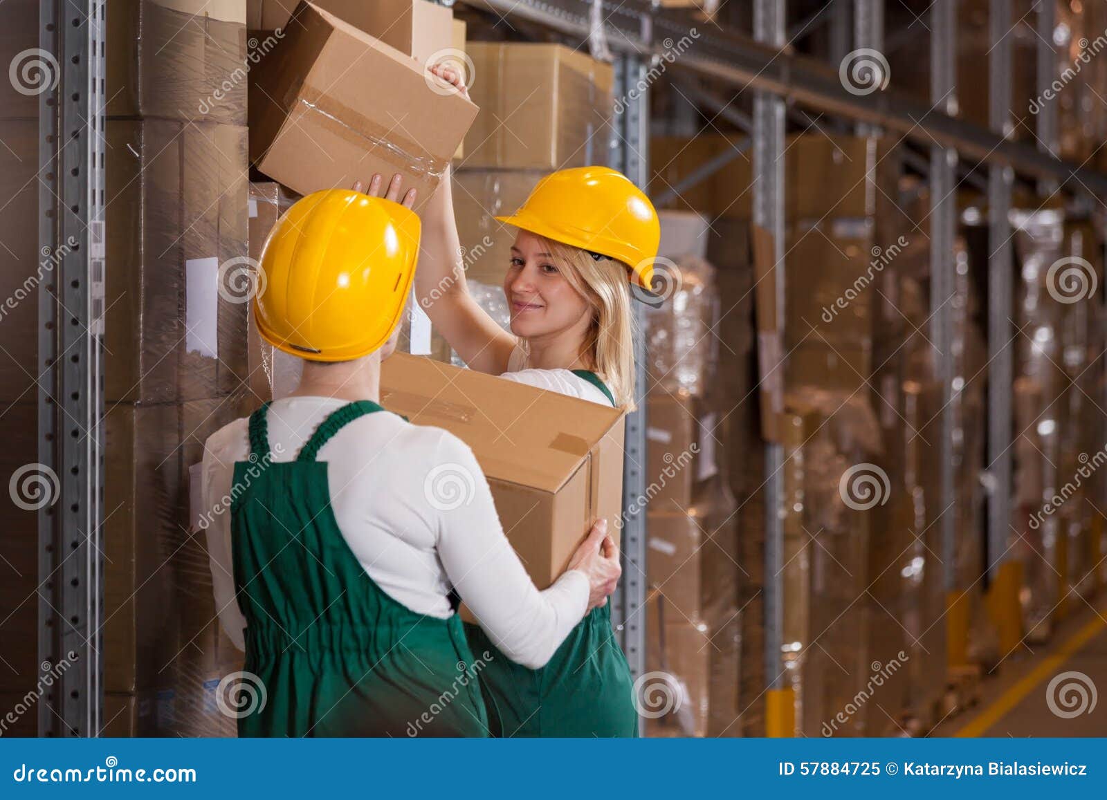 Female Workers In The Warehouse Stock Image 57884725