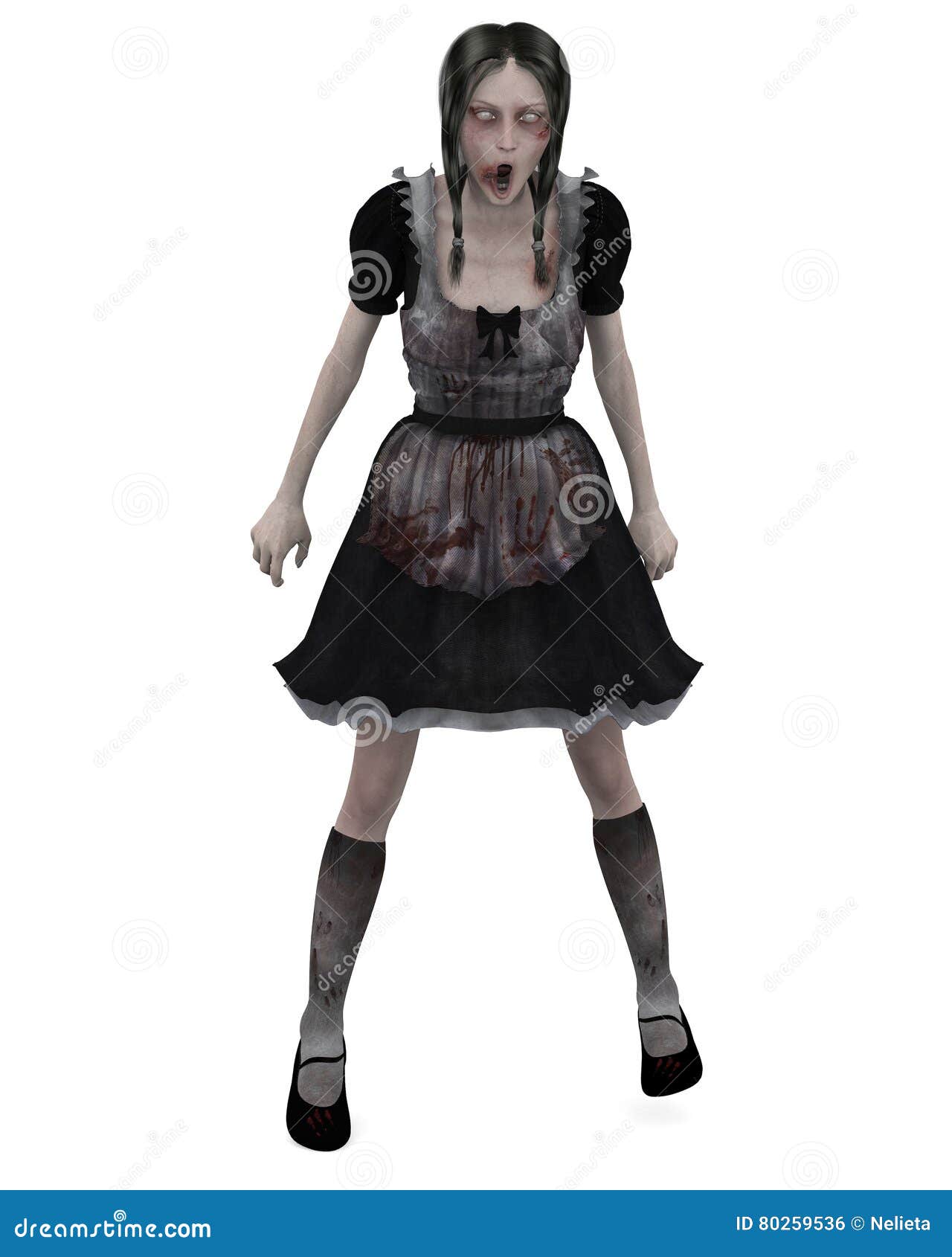 Female Zombie stock illustration. Illustration of evil 80259536
