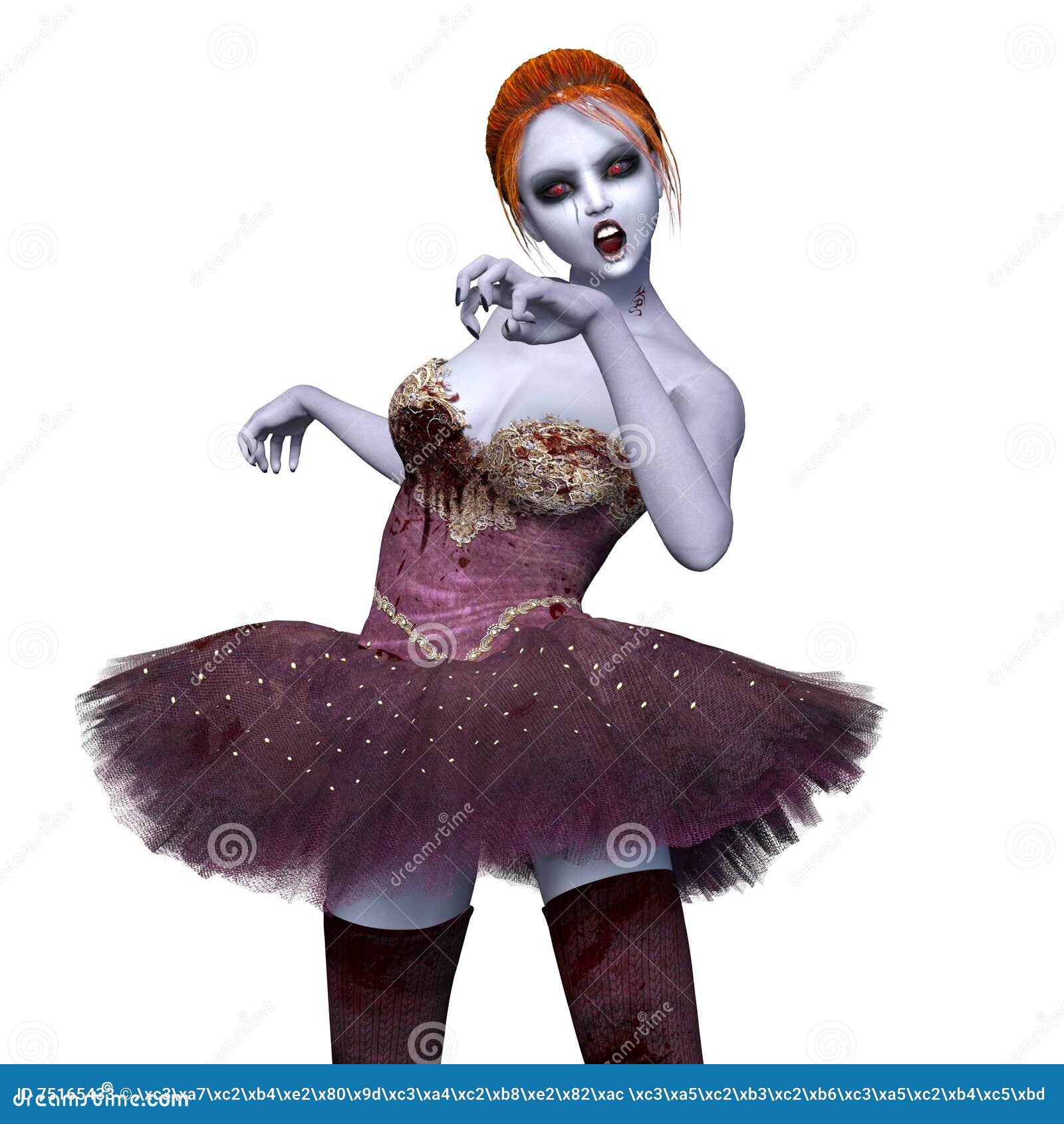Female zombie stock illustration. Illustration of tutu 75165433