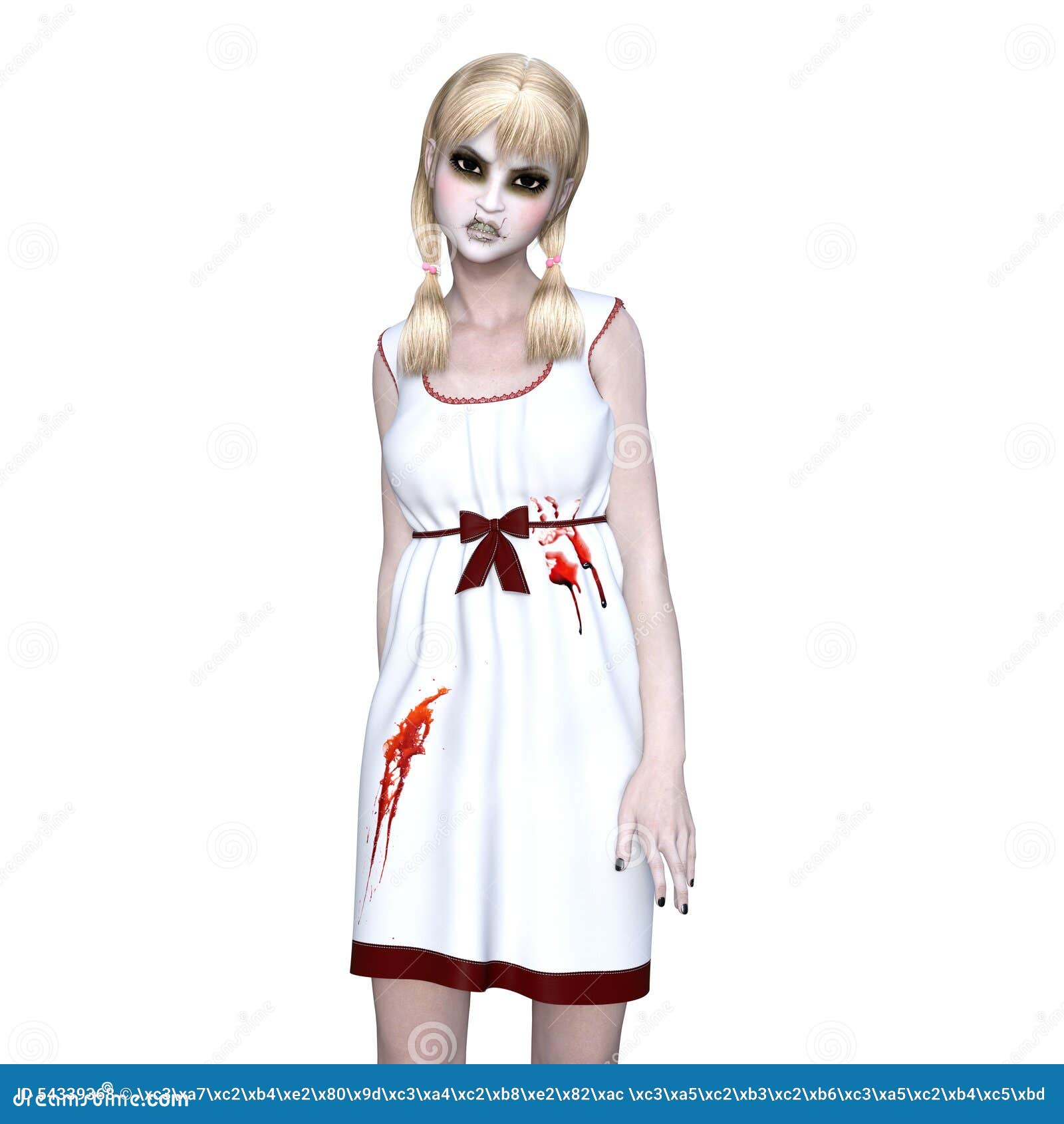 Female zombie stock illustration. Illustration of bone 54339368