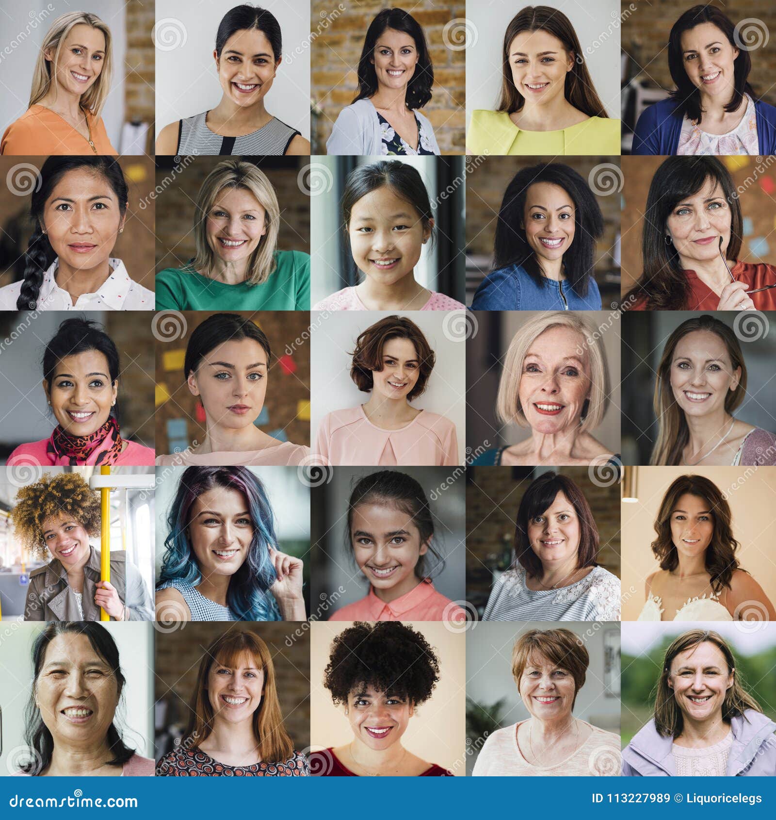 females headshot collage