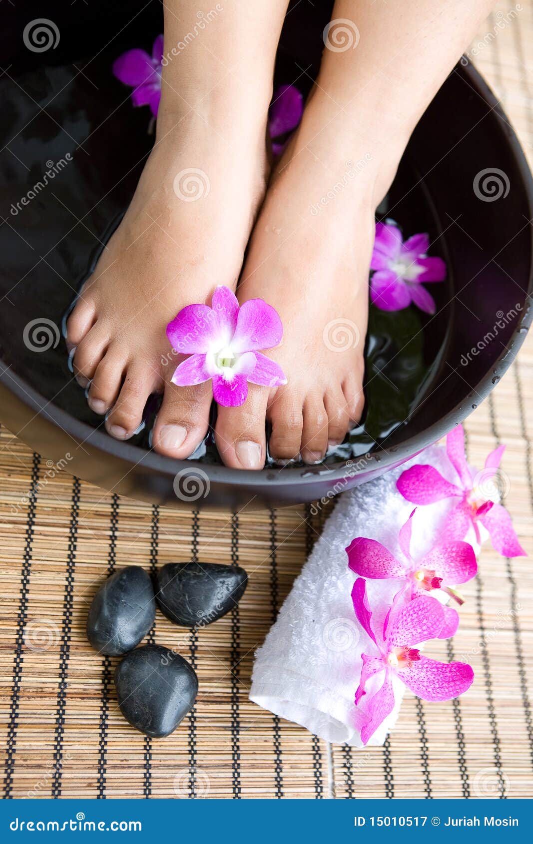 Feminine Feet in Foot Spa Bow Stock Image Image of massage, care