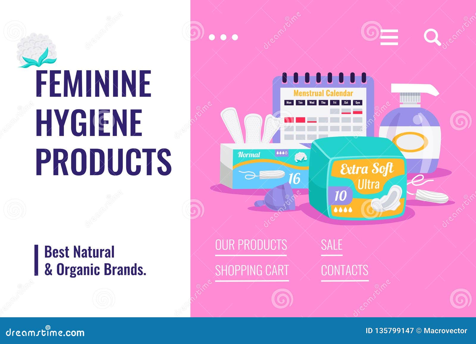 Feminine Hygiene Products Banner Stock Vector - Illustration of