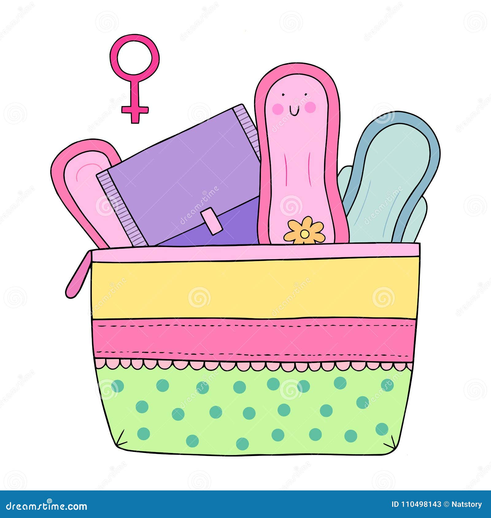 feminine hygiene set with pads