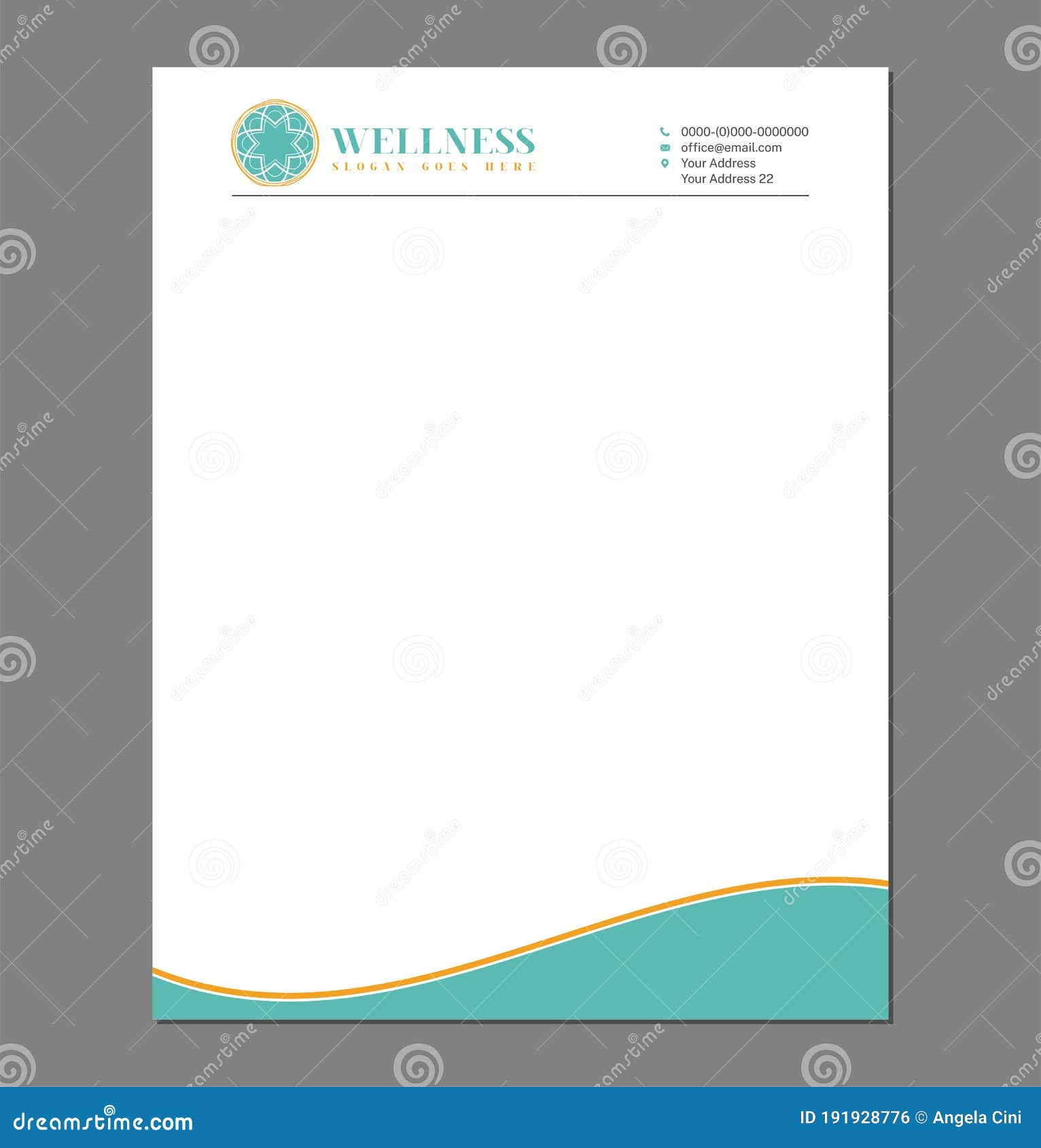 feminine letterhead template for print with logo