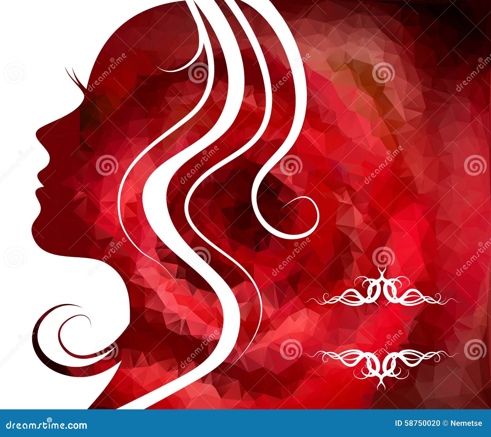 Feminine Silhouette for Design Stock Vector - Illustration of hair ...
