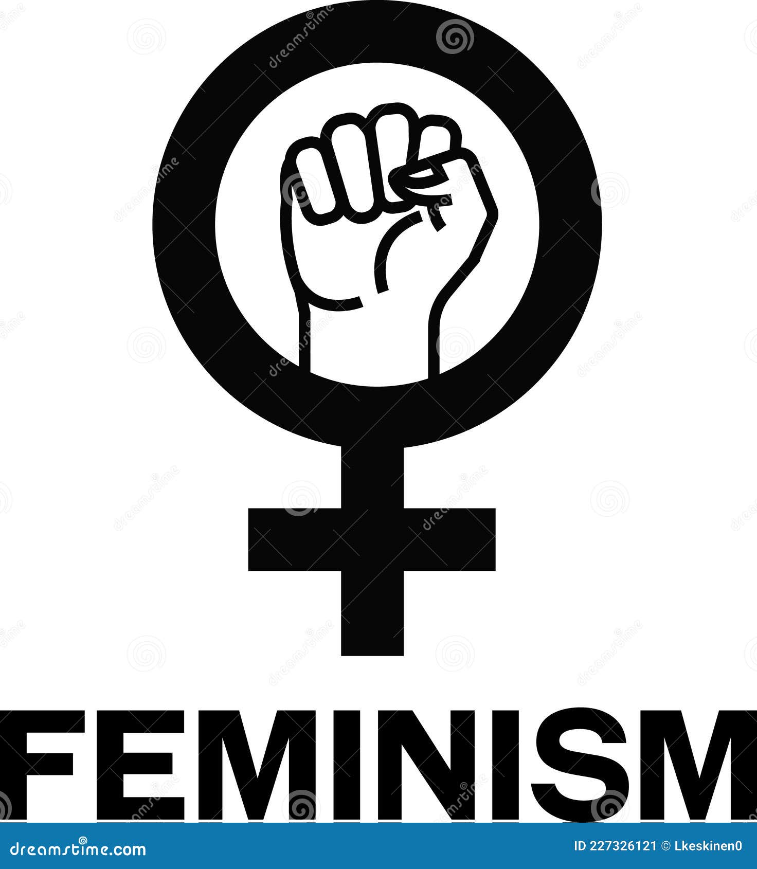 Feminism Graphic Design Sign Wigh Clenched Fist Stock Vector ...