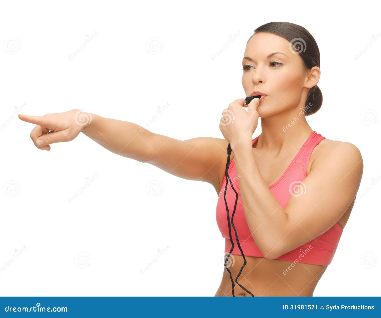 Femme Avec Le Sifflement Image Stock Image Du Avec Sifflement 31981521