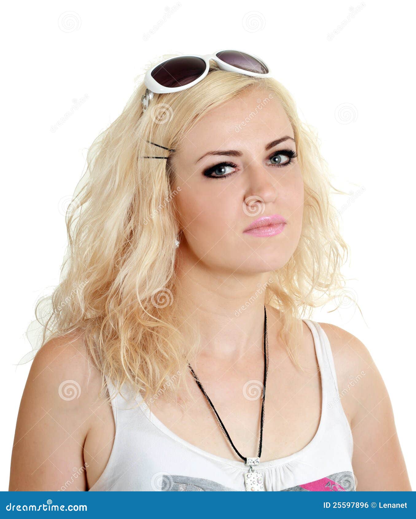 Femme blonde normale photo stock. Image du regarder, visage 25597896