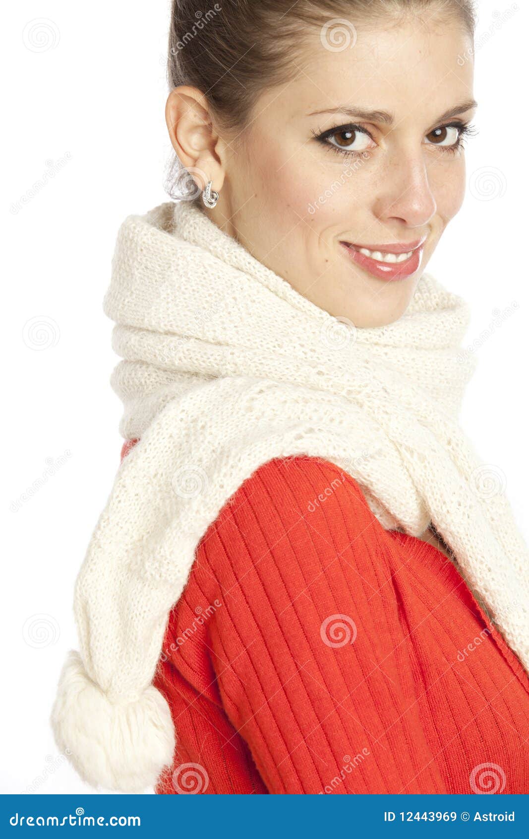 Femme Dans L'écharpe Blanche Image stock - Image du caucasien, attrayant:  12443969