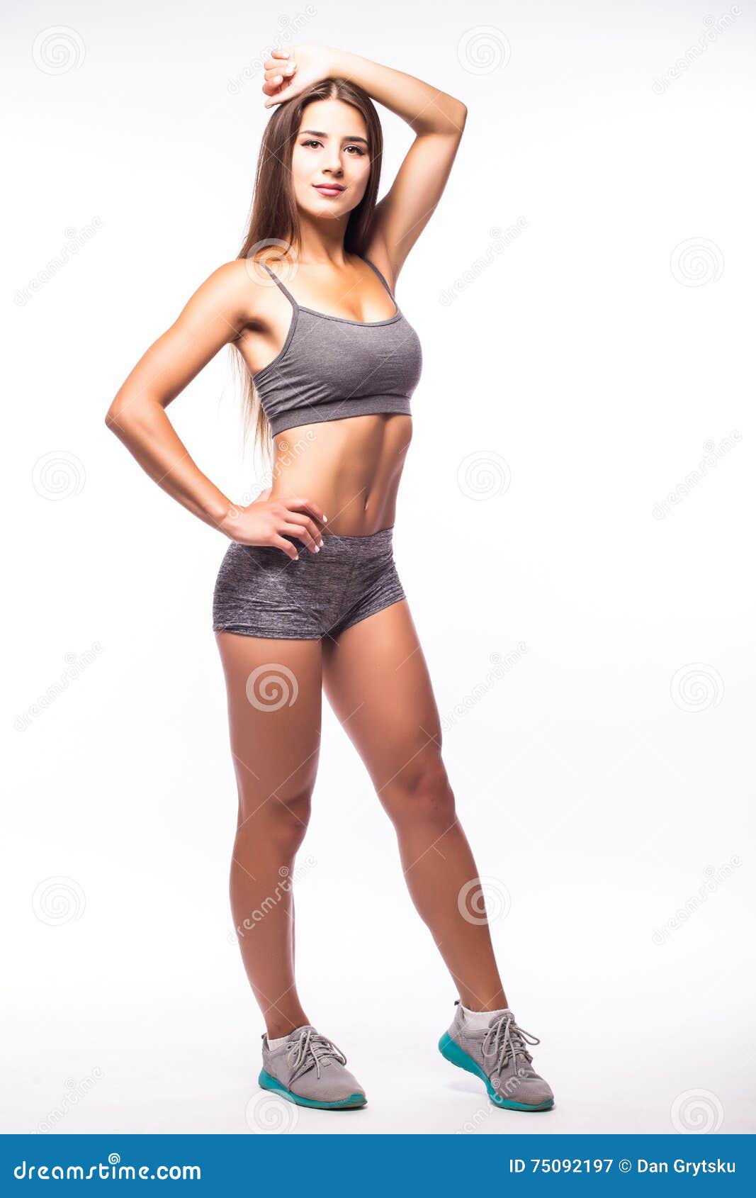 Femme Dans L Usage De Sport Avec Le Corps Parfait De Forme Physique