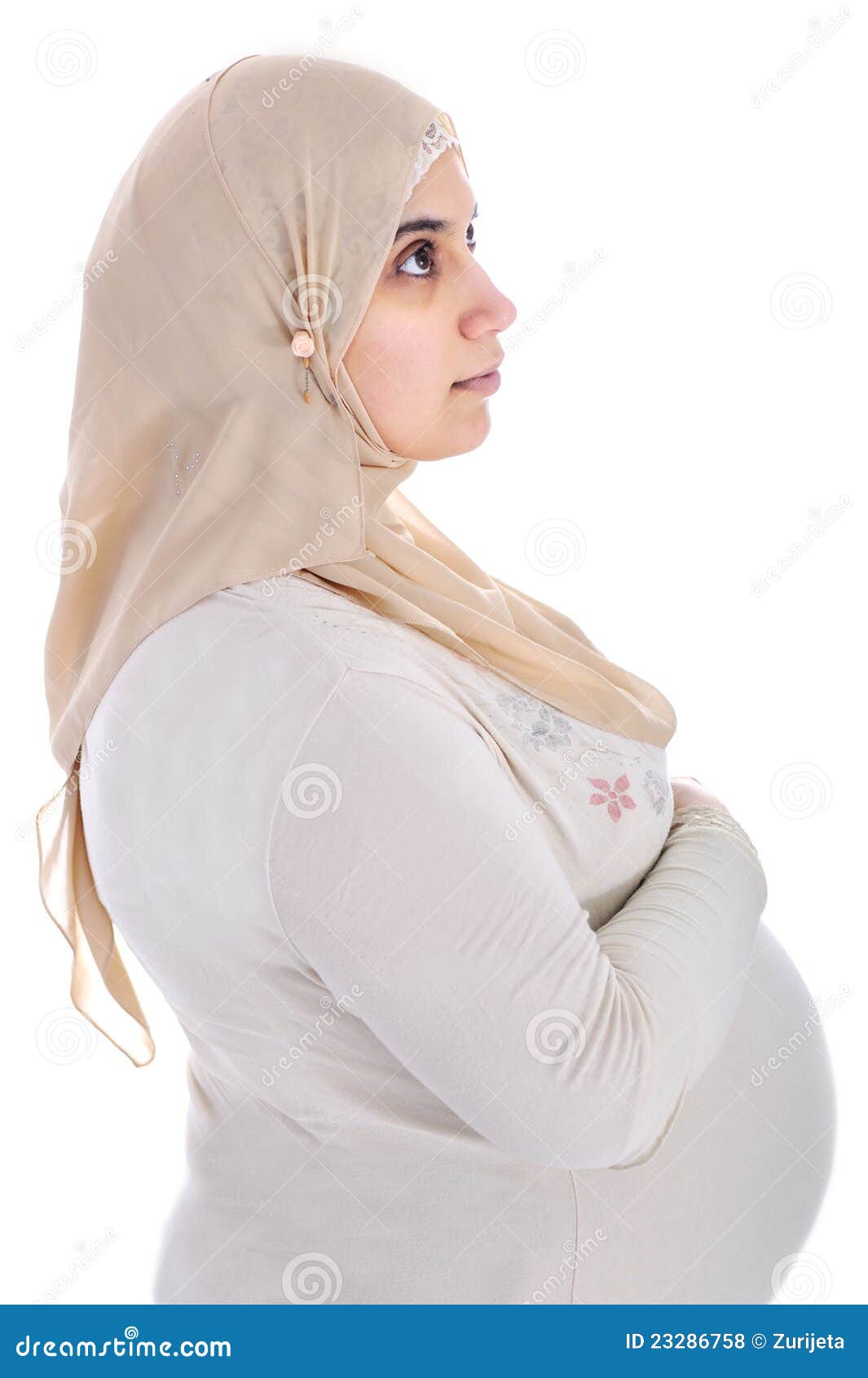Femme Enceinte Musulmane Arabe Photo stock  Image du accouchement