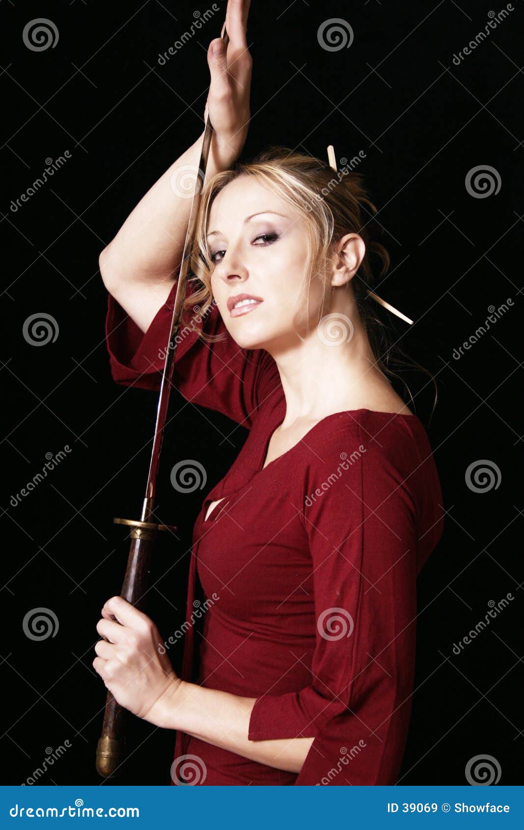 Femme Fatale With Samurai Sword Royalty Free Stock Images 