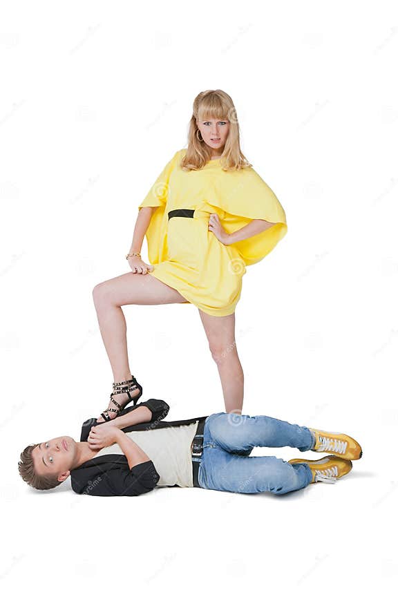 Femme Forte Et Homme Faible Image stock Image du adulte, émotif 34441043
