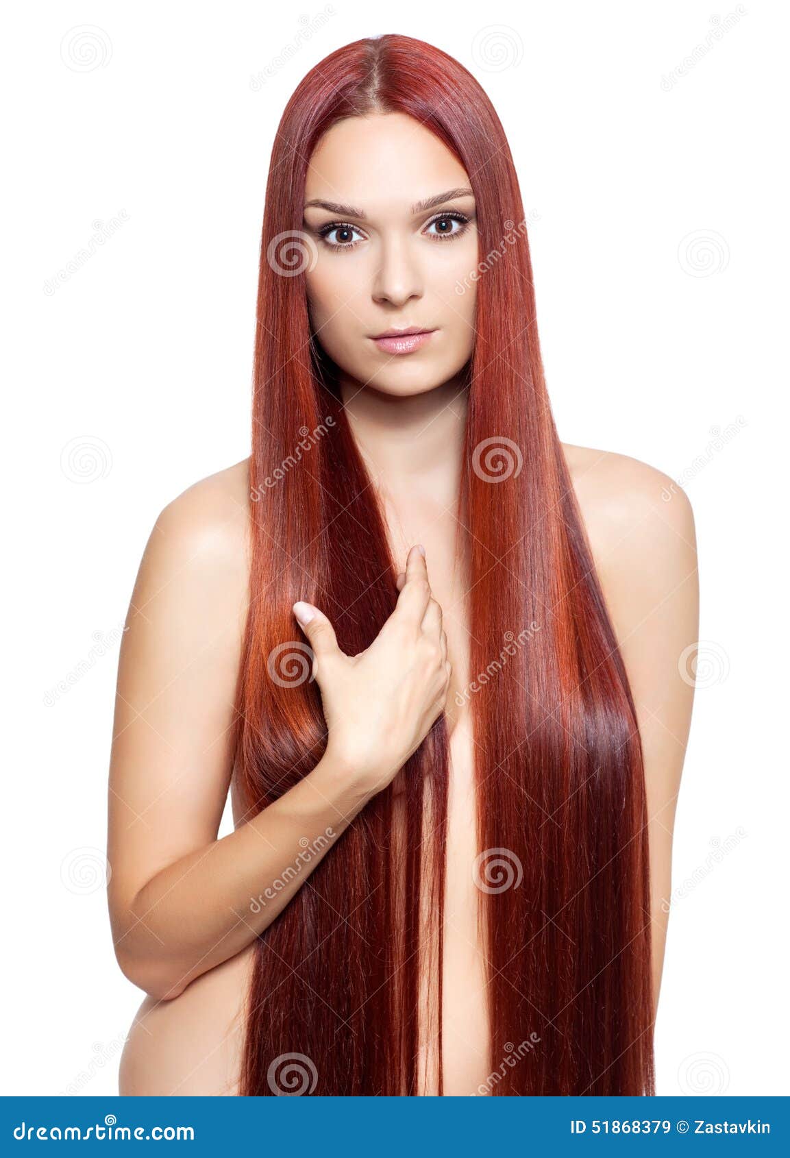 Femme Nue Avec De Longs Cheveux Rouges Image Stock Image