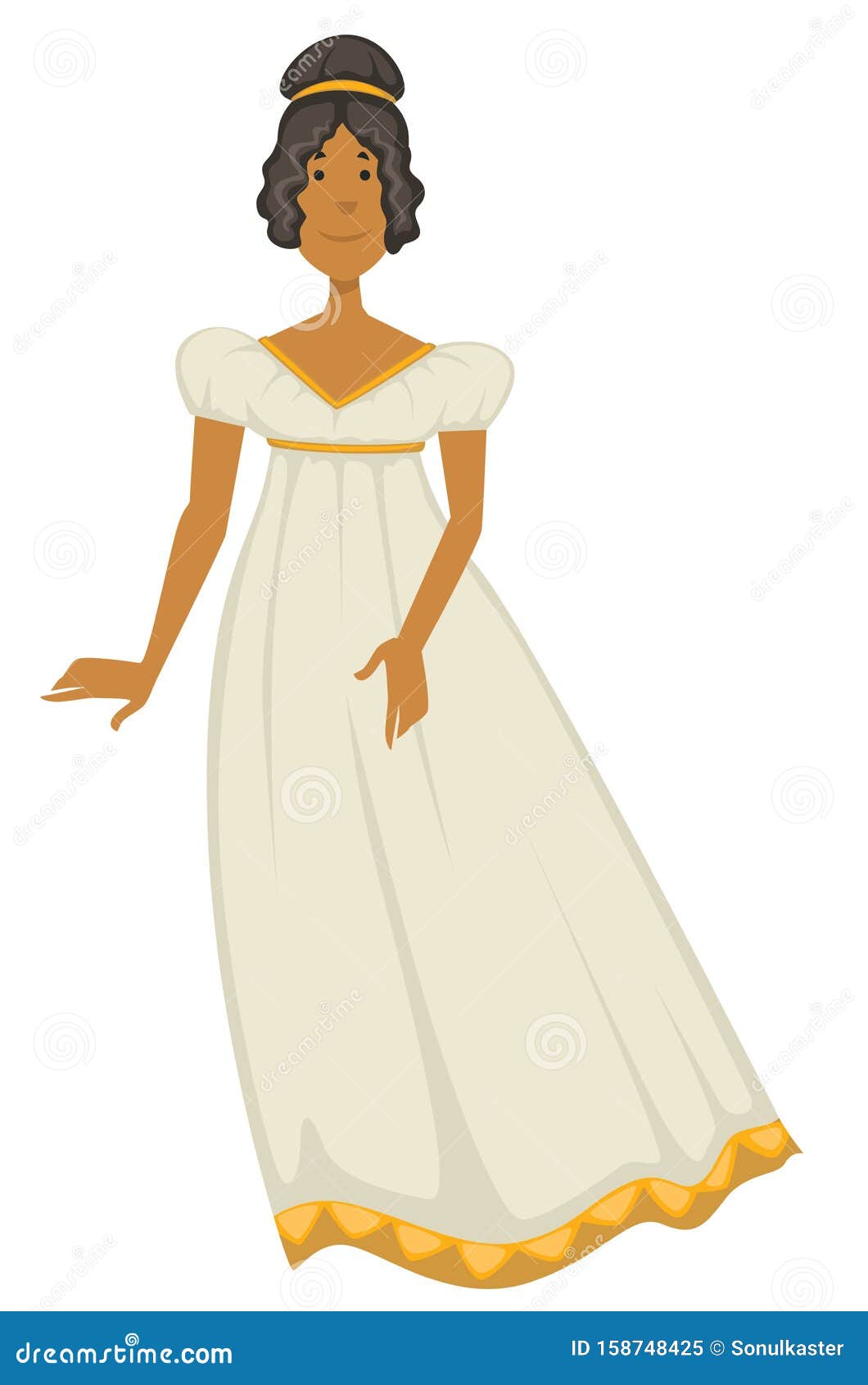 Femme Ou Princesse En Robe Ou En Robe, Mode Style Empire Illustration de  Vecteur - Illustration du robe, cheveu: 158748425