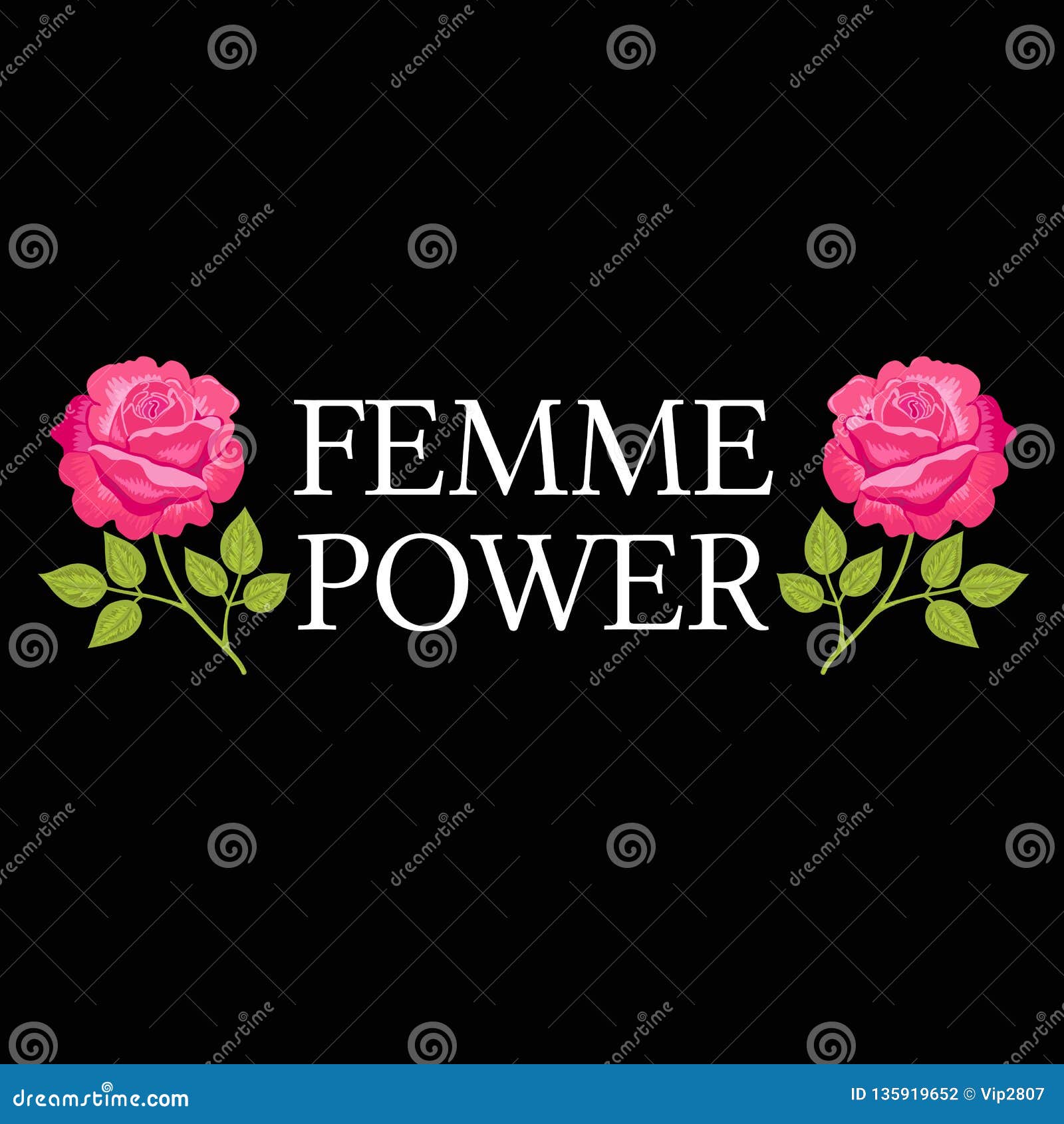 Femme Power, Slogan Graphic with Vector Illustration, for T-shirt ...
