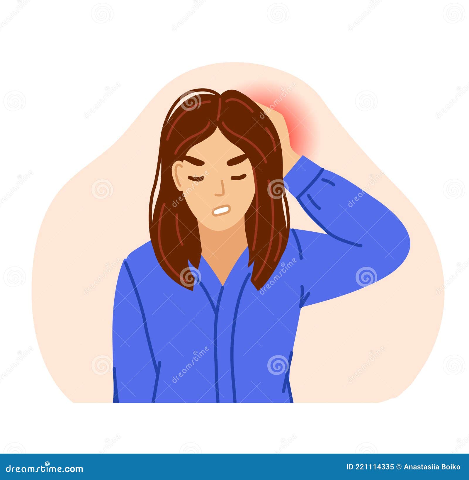 Femme Souffrant De Migraine Et D'hypertension Mal De Tête Pressant ...