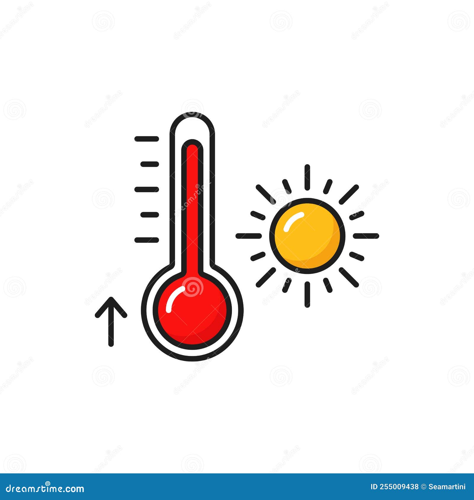 Fenêtre Prévisions Météo Icône Température Chaude Illustration de